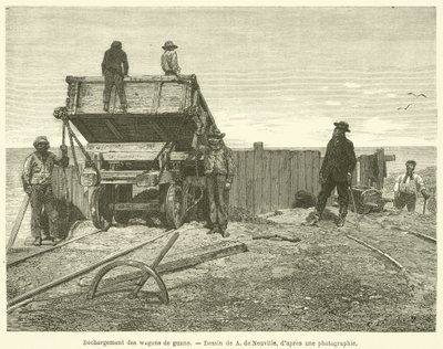 Entladung von Guano-Wagen von French School