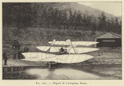 Abflug des Kress-Flugzeugs von French School