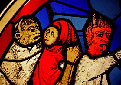 Darstellung von Hiob, der seine Herde verliert, aus der Ste Chapelle, Bay D von French School