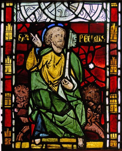 Darstellung von St. Petrus: Grisaille aus der Kapelle des Schlosses, Rouen? von French School