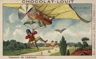 Abstieg von einem Luftschiff per Fallschirm im Jahr 2000 von French School