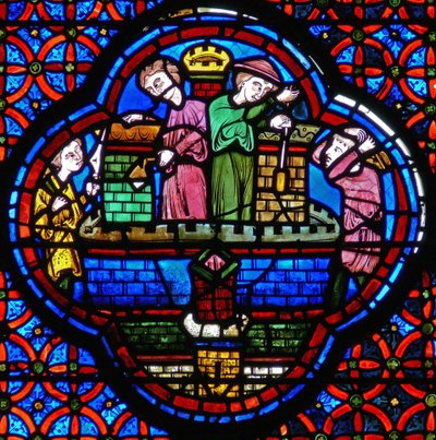 Detail eines Fensters, das das Gleichnis von Lazarus und Dives darstellt (Detail) von French School