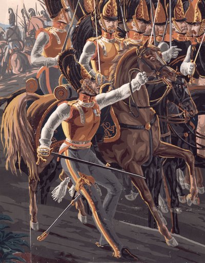Detail der Schlacht von Austerlitz (Tapetendesign) von French School