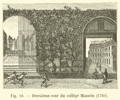 Zweiter Hof des Kollegs Mazarin, 1760 von French School