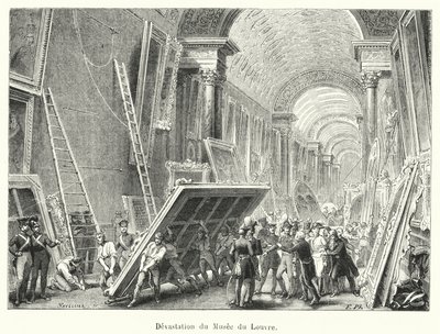 Verwüstung des Louvre-Museums von French School