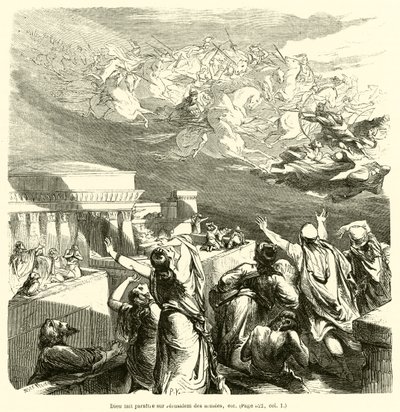 Gott lässt Armeen in Jerusalem erscheinen, etc. von French School