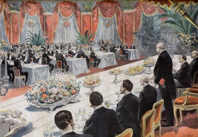 Abendessen für Führungskräfte des französischen Handels und der Industrie an der Pariser Börse von French School