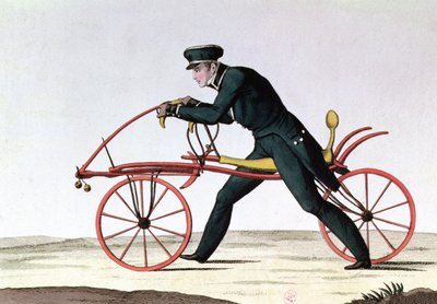 Draisienne, Vorläufer des Fahrrads, erfunden 1816 von Baron Karl von Drais, 1820 von French School