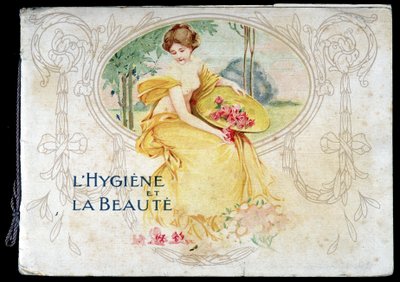 Zeichnung, die eine nackte junge Frau darstellt, die Hygiene und Schönheit symbolisiert. von French School