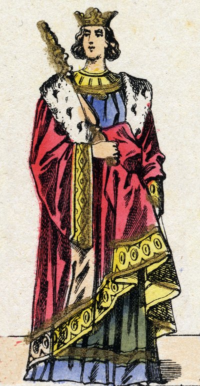 Kapetingische Dynastie: Porträt von Ludwig X. dem Zänker, König der Franken von French School