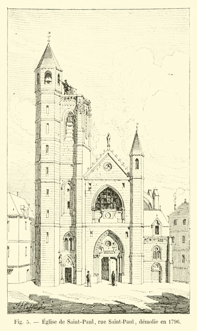 Kirche von Saint-Paul, Rue Saint-Paul, abgerissen im Jahr 1796 von French School