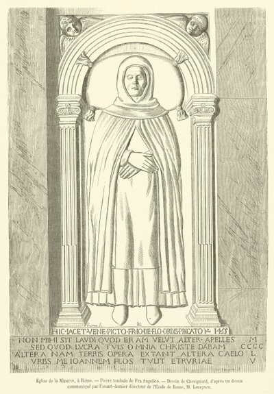 Kirche der Minerva in Rom, Grabstein von Fra Angelico von French School