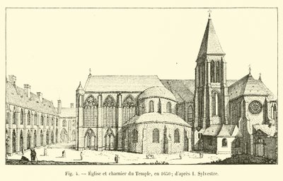 Kirche und Beinhaus des Tempels, im Jahr 1650, nach I. Sylvestre von French School