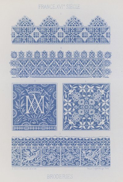 Stickerei (Chromolithografie) von French School
