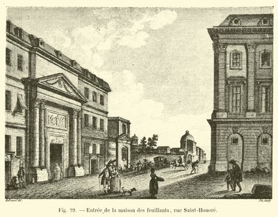 Eingang zum Haus der Feuillants, Rue Saint-Honoré von French School