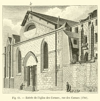 Eingang der Kirche der Karmeliter, Rue des Carmes, 1780 von French School