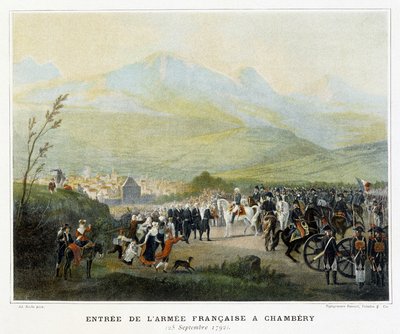 Einzug der französischen Armee in Chambéry, 25. September von French School
