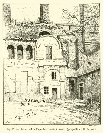 Aktueller Zustand des römischen Aquädukts in Arcueil, Eigentum von M. Raspail von French School