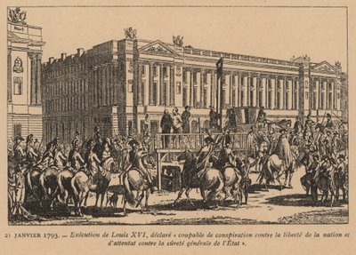 Hinrichtung von König Ludwig XVI. von Frankreich, Paris, Französische Revolution, 21. Januar 1793 von French School