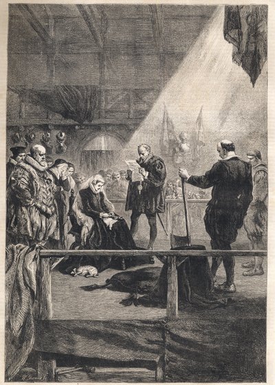 Hinrichtung von Maria Stuart, Königin von Schottland und Frankreich von French School