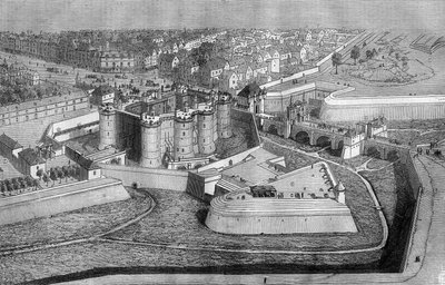 Außenansicht der Bastille in Paris im Jahr 1650 von French School