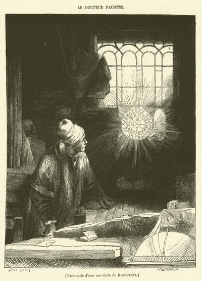 Faksimile einer Radierung von Rembrandt von French School