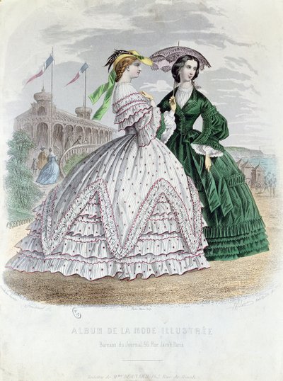 Modische Pariser Damen am Meer, 1861 von French School