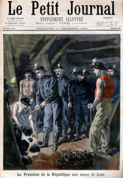 Félix Faure, Präsident der Republik, in den Minen von Lens von French School