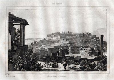 Fiesole - Toskana - Gravur aus „Italien pittoresk“ von M. de Norvins, Ch. Nodier 1834-1836 von French School