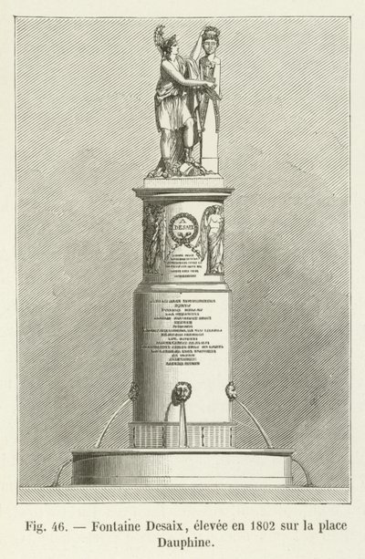 Fontaine Desaix, errichtet im Jahr 1802 auf dem Place Dauphine von French School