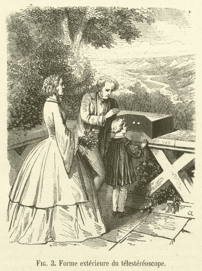 Äußere Form des Telestereoskops (Gravur) von French School