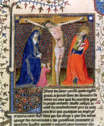 Joseph von Arimathäa sammelt das Blut des gekreuzigten Christus, aus La Quite de Saint Graal von French School