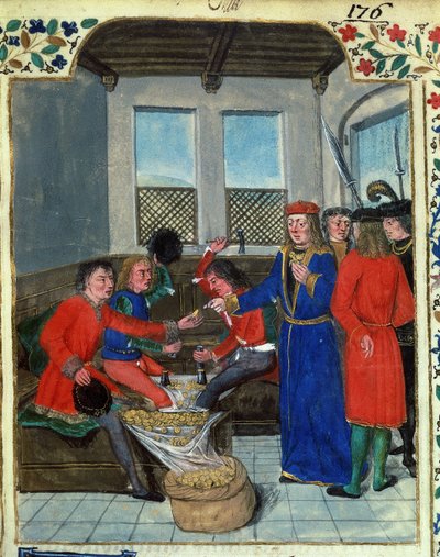 Die Erfindung und Herstellung von Geld aus `Königliche Vorschriften zur Verwendung von Geld, erstellt von König Karl VII. von Nicolas Oresmes von French School