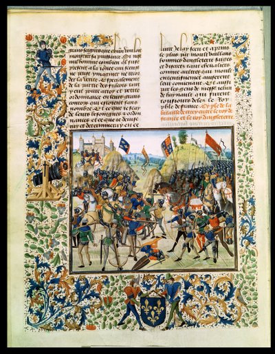 Schlacht von Crecy aus dem Hundertjährigen Krieg, aus Froissarts Chronik, 24. August 1346 von French School