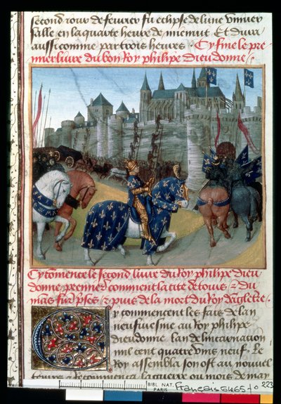 Einnahme von Tours durch Philippe Auguste (1165-1223), König von Frankreich im Jahr 1202 von French School