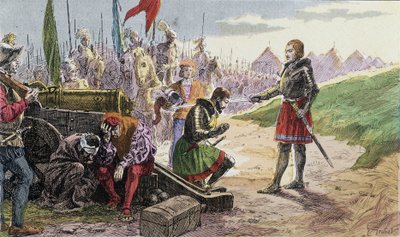 Franz I., Waffenkavalier von Bayard, in Marignan - Illustration 19. Jahrhundert. von French School