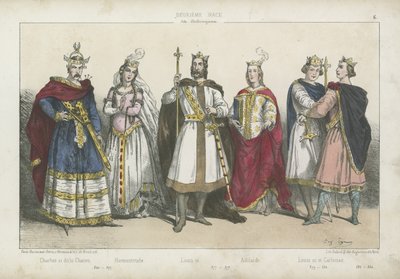 Fränkische Könige und Königinnen der Karolingischen Dynastie von French School