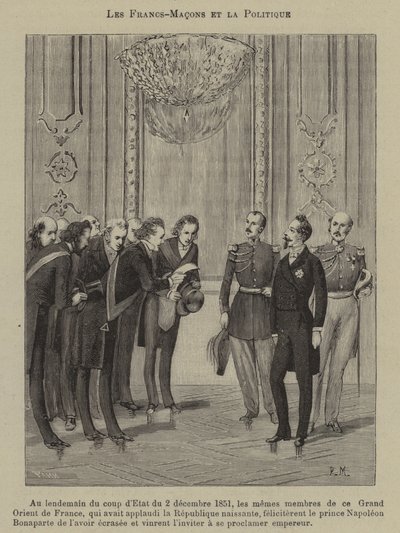 Freimaurer und Politik (Stich) von French School