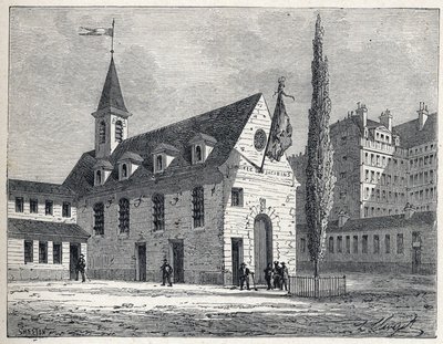 Französische Revolution: Versammlungsort des Jakobinerklubs in Paris, ein ehemaliges Kloster im Saint-Honoré-Viertel. Gravur von 1889. Private Sammlung von French School