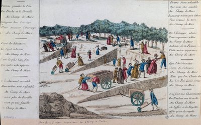 Französische Revolution: die Arbeiter des Marsfelds 1789 in Paris. Paris, Musée Carnavalet von French School