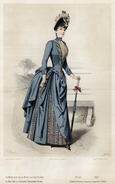 Französische Modeplatte, späte 19. Jahrhundert von French School