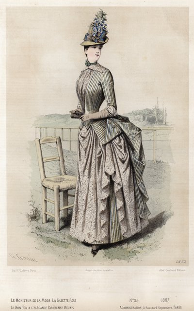 Französische Modeplatte, späte 19. Jahrhundert von French School