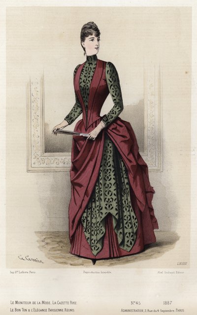 Französische Modeplatte, späte 19. Jahrhundert von French School