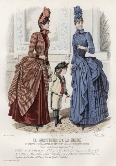 Französische Modeplatte, späte 19. Jahrhundert von French School