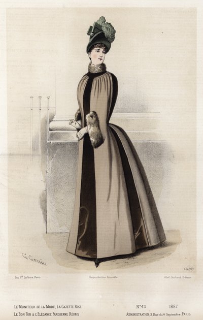 Französische Modeplatte, späte 19. Jahrhundert von French School