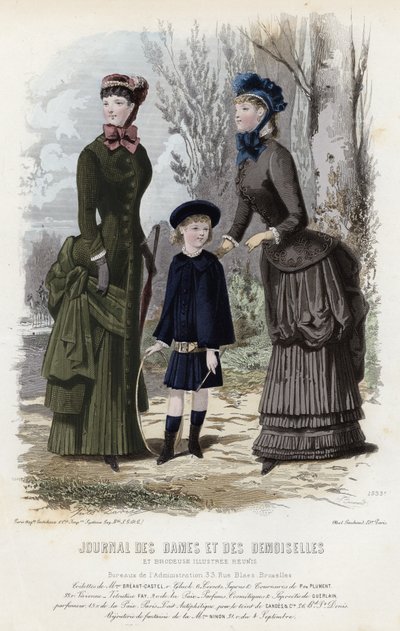 Französische Modeplatte, späte 19. Jahrhundert von French School