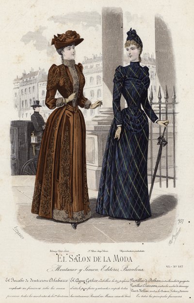 Französische Modeplatte, späte 19. Jahrhundert von French School