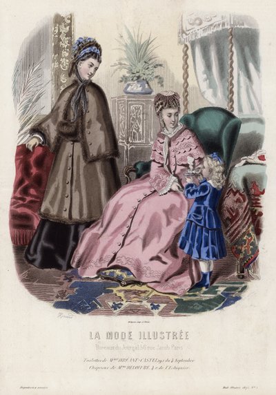 Französische Modeplatte, späte 19. Jahrhundert von French School