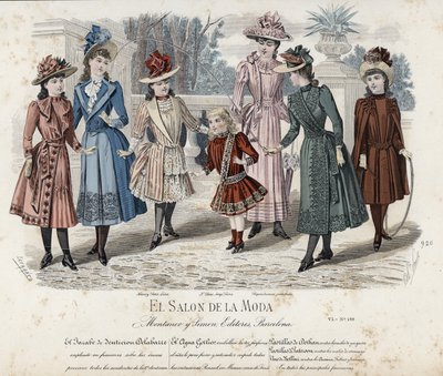 Französische Modeplatte, späte 19. Jahrhundert von French School