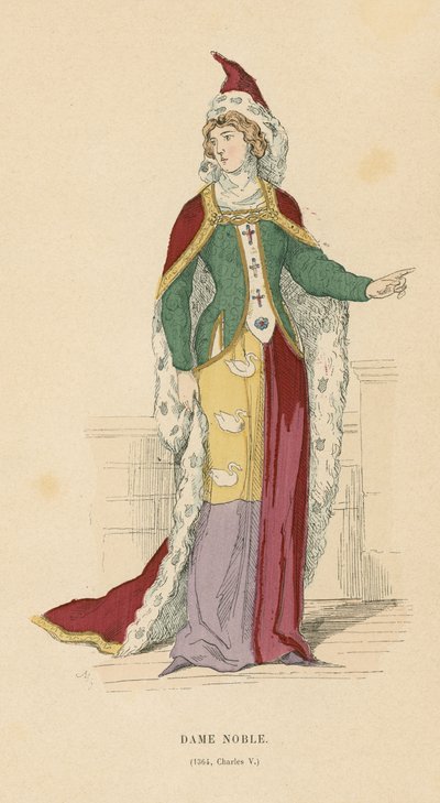 Französische Adlige zur Zeit von Karl V., 1364 von French School